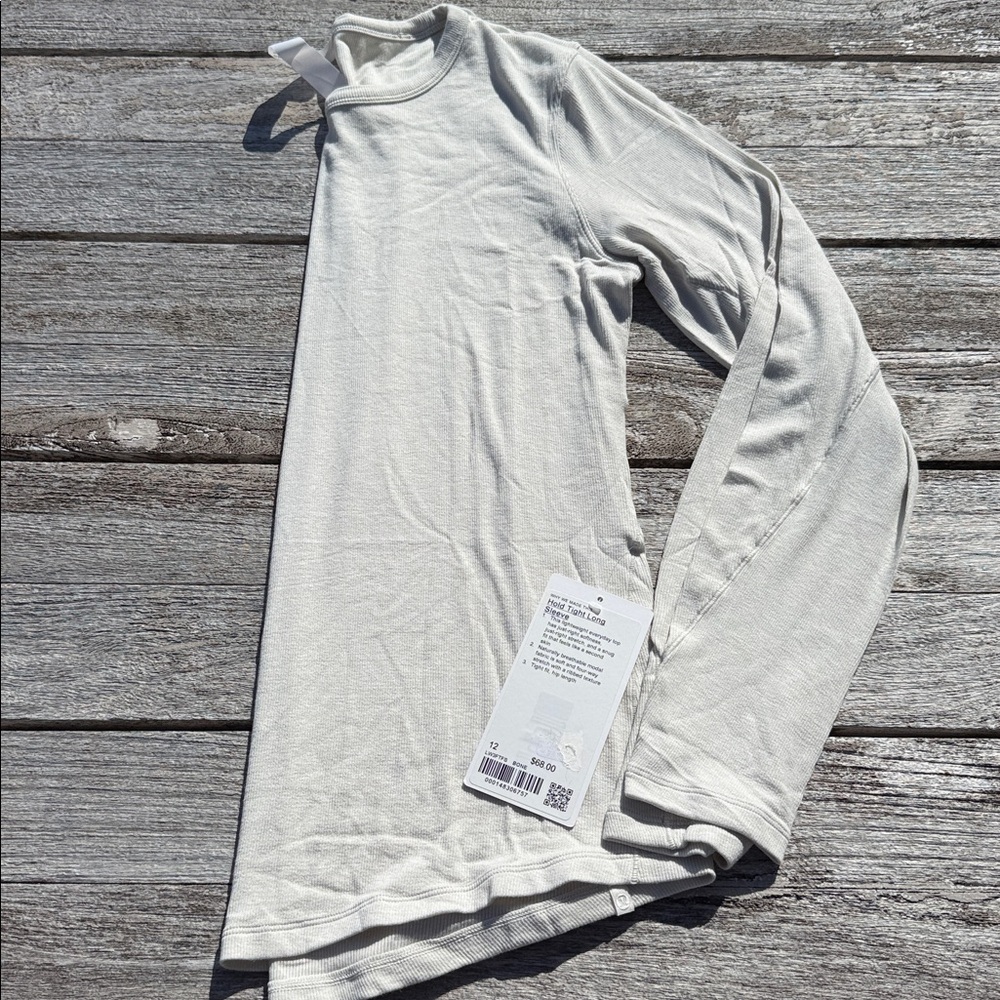 Lululemon‎ Hold Tight Long-Sleeve Shirt bone neutral size 12 NWT